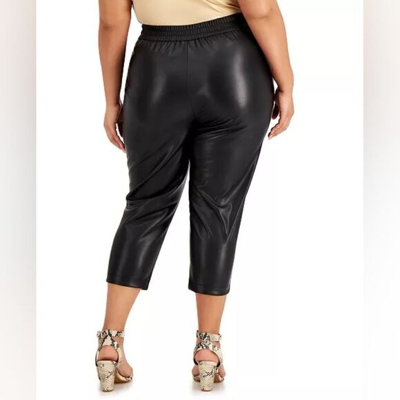 INC International Faux-Leather Belted Pants sz  2X - Picture 2 of 12